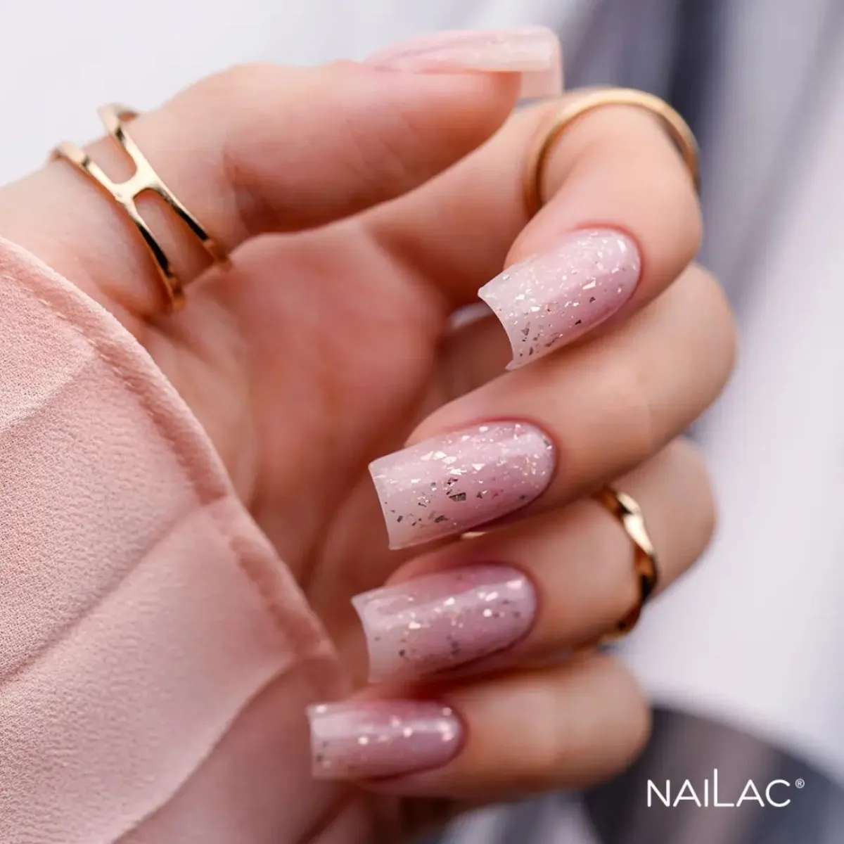 NaiLac Hybrid UV/LED Glammy Rubber Base Powder & Rouge