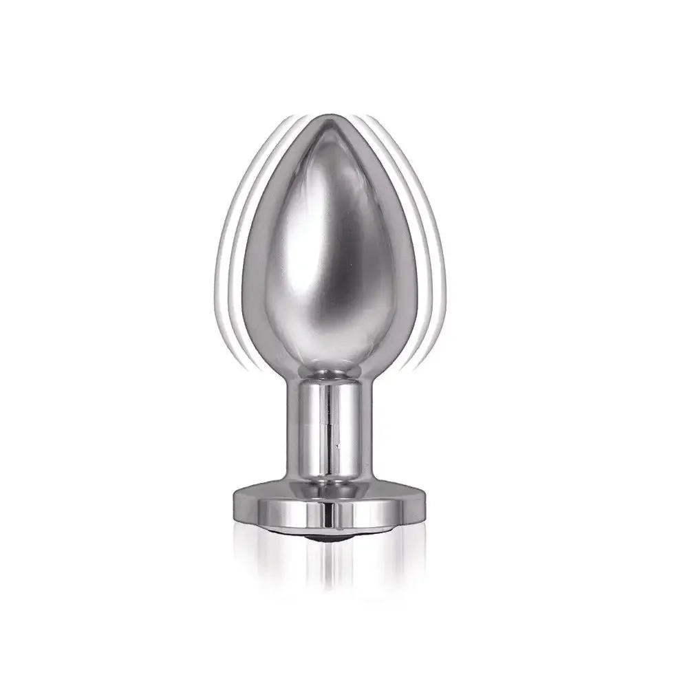Nasswalk Toys Stainless Steel Silver Vibrating Butt Plug with Remote