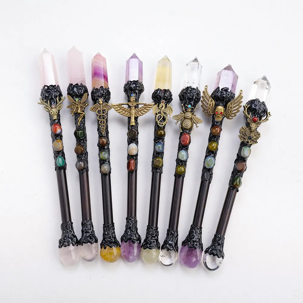 Natural Crystal Point Scepter Wand