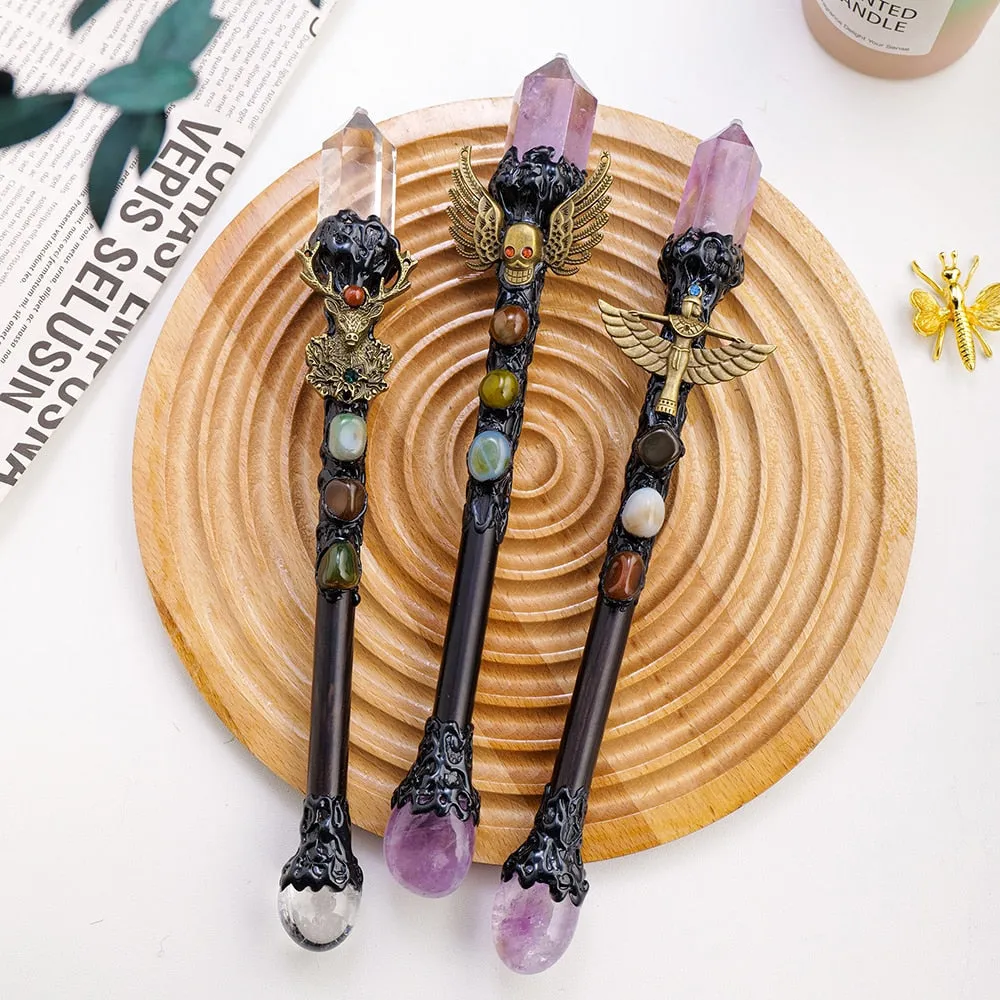 Natural Crystal Point Scepter Wand