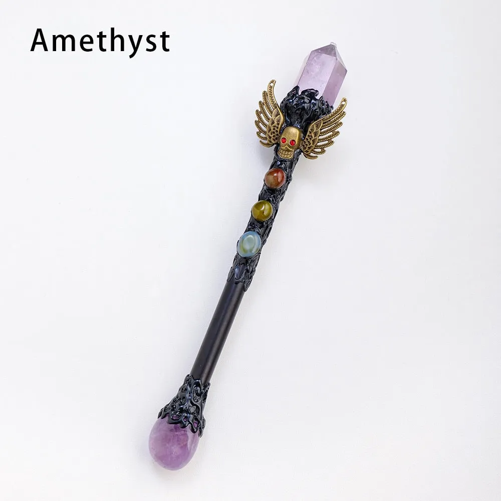 Natural Crystal Point Scepter Wand