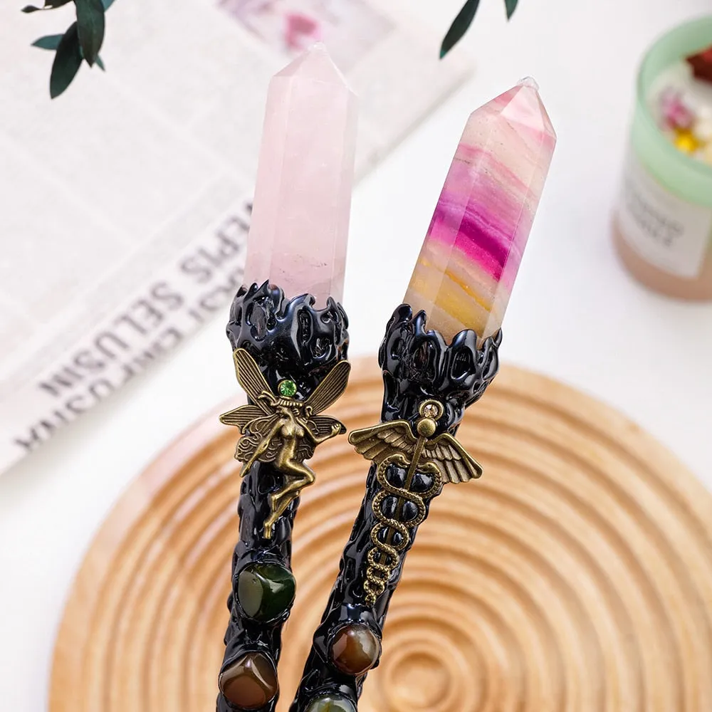 Natural Crystal Point Scepter Wand