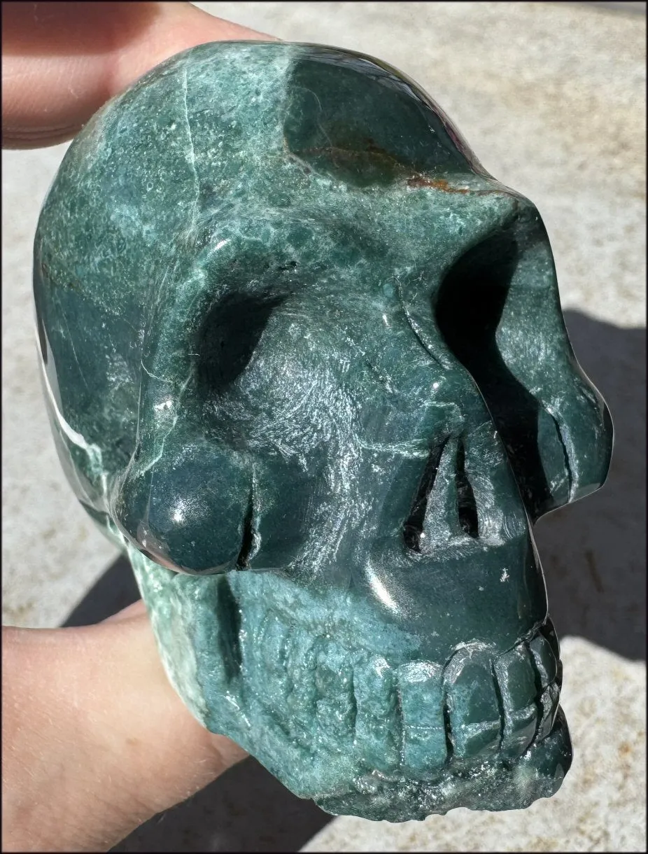 Natural Ocean Jasper   Moss Agate Mix CRYSTAL SKULL!