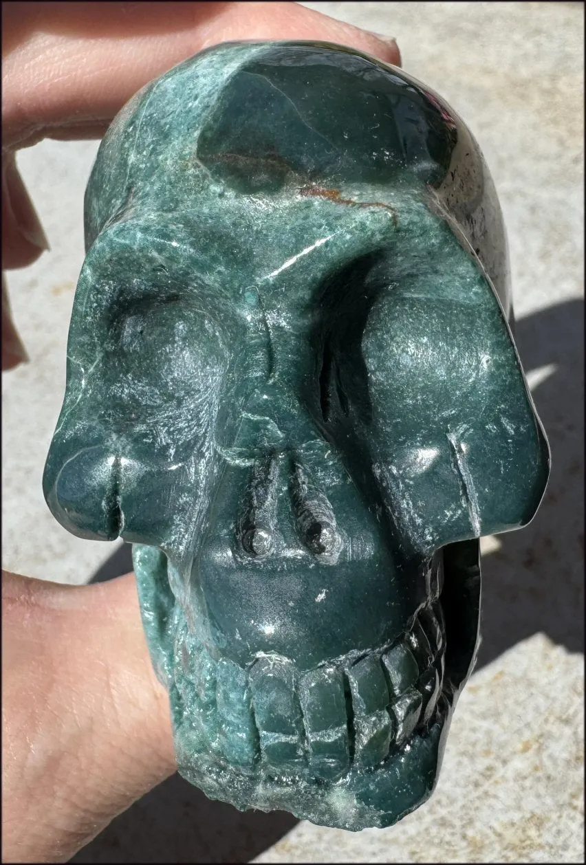 Natural Ocean Jasper   Moss Agate Mix CRYSTAL SKULL!