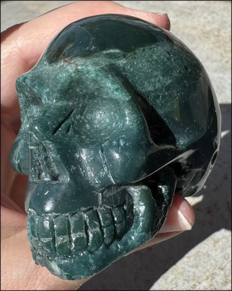 Natural Ocean Jasper   Moss Agate Mix CRYSTAL SKULL!