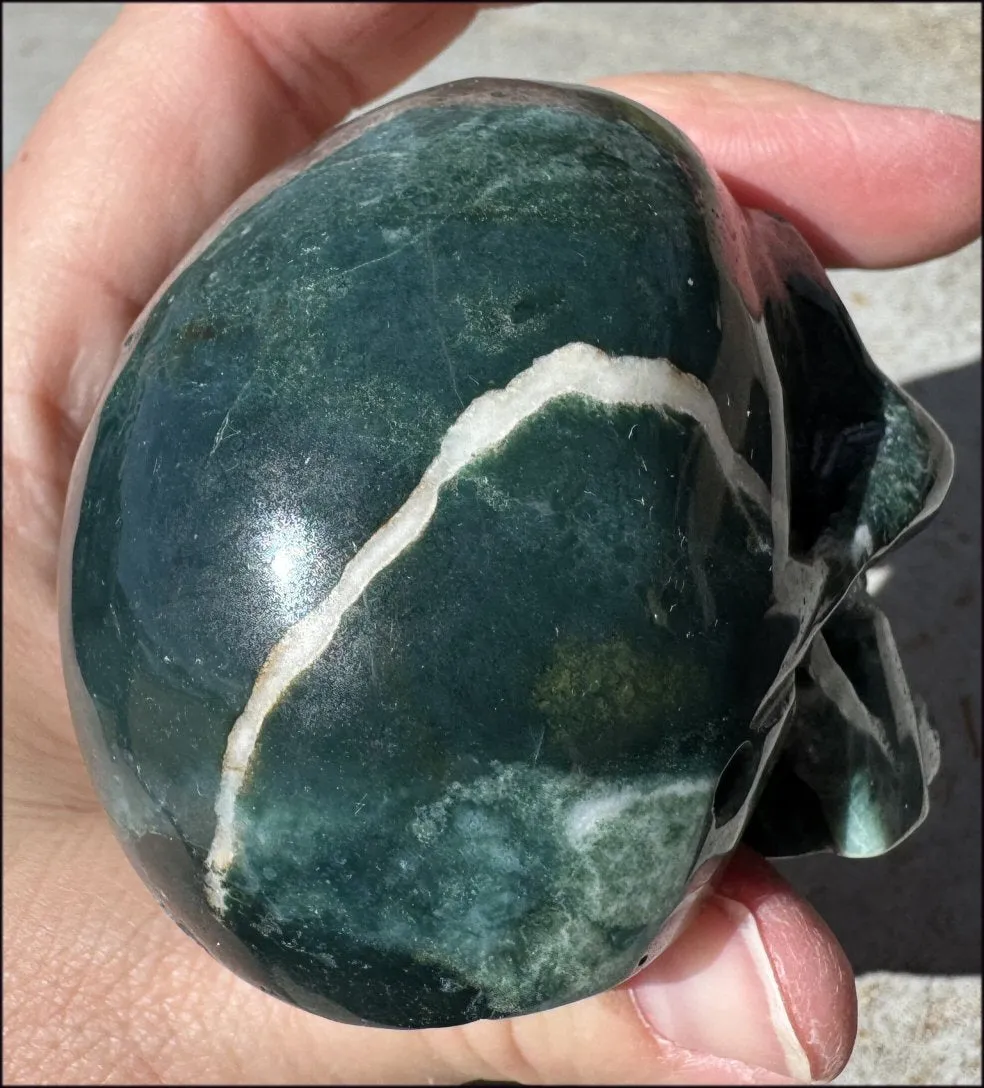Natural Ocean Jasper   Moss Agate Mix CRYSTAL SKULL!
