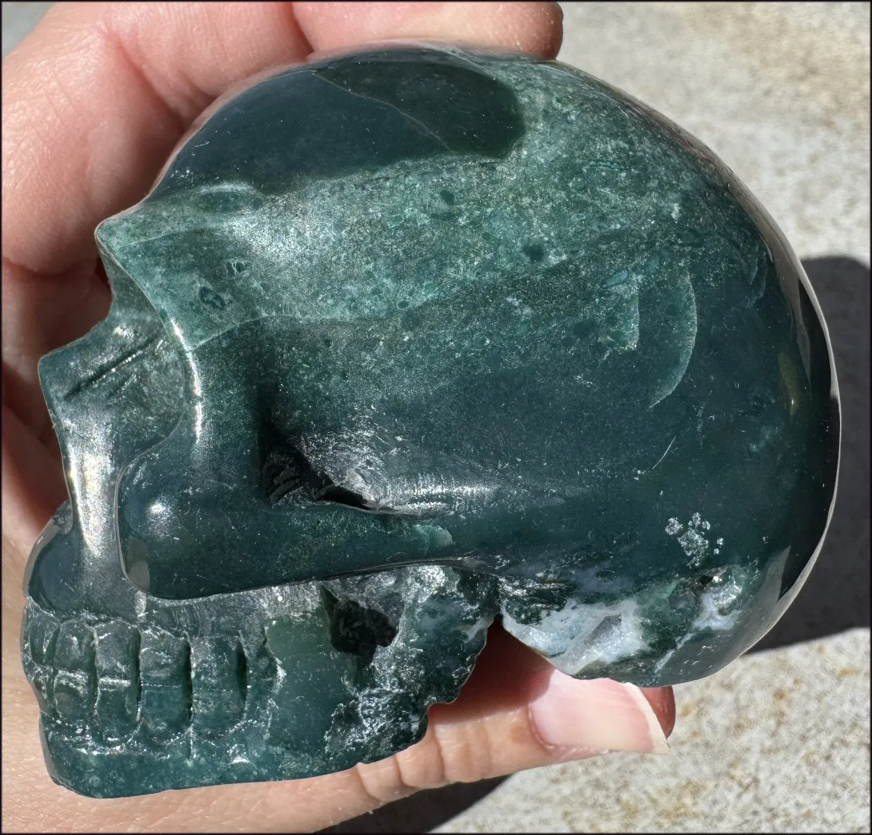 Natural Ocean Jasper   Moss Agate Mix CRYSTAL SKULL!