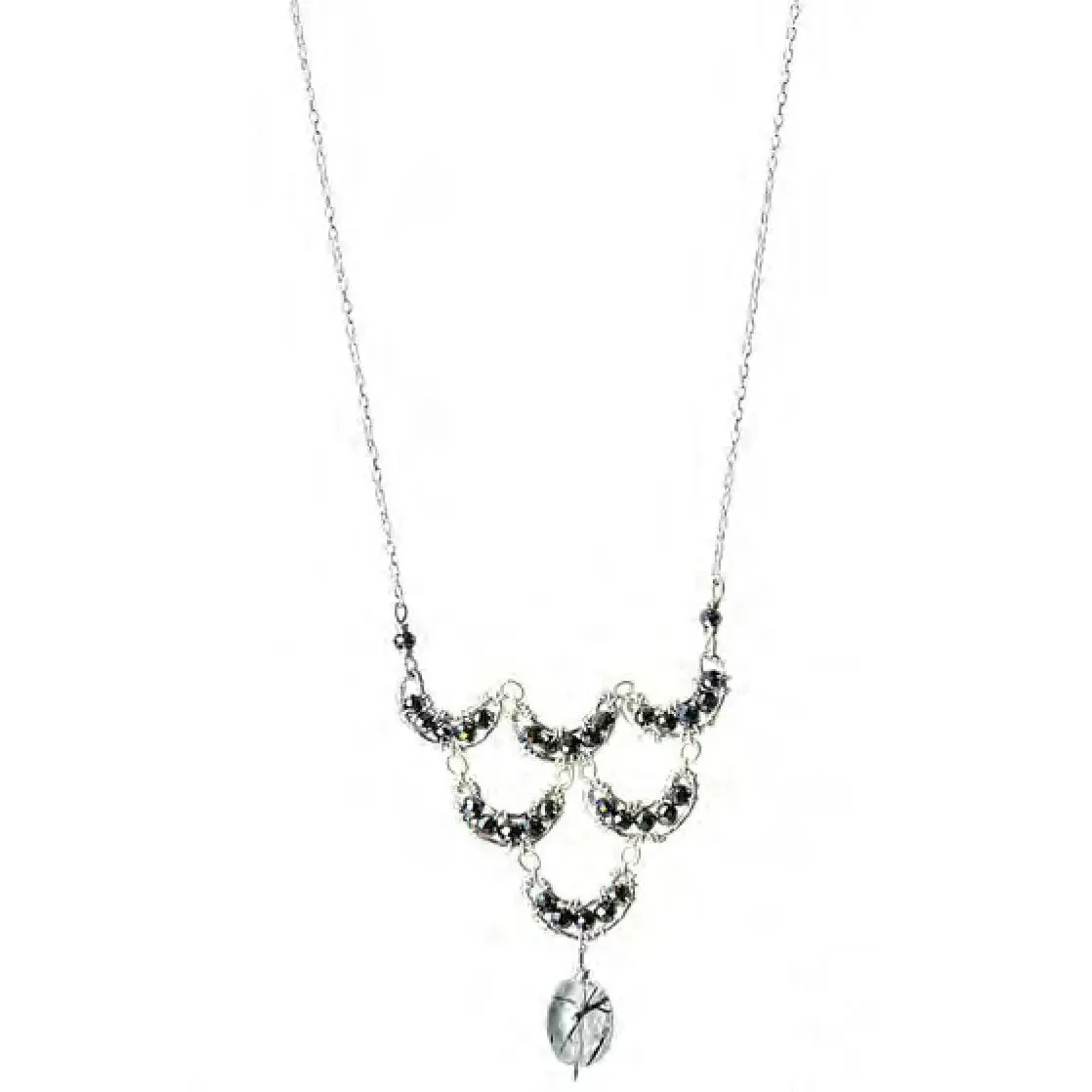 Necklace 4205 with Hematite and Black Rutilated Quartz by Michelle Pressler Jewelry