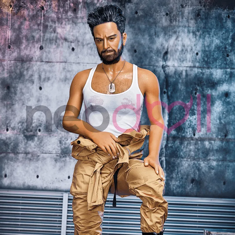 Neodoll Racy William - Male Silicone TPE Hybrid Sex Doll  - 175cm- Tan - 24cm Penis