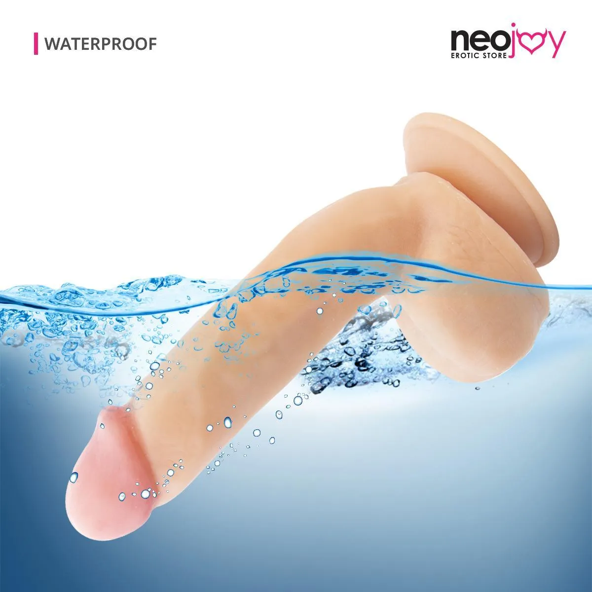 Neojoy - Amazing Lover Dildo - Flesh   Hybrid Lubido Lube Sachet - 22.5cm - 8.9 inch
