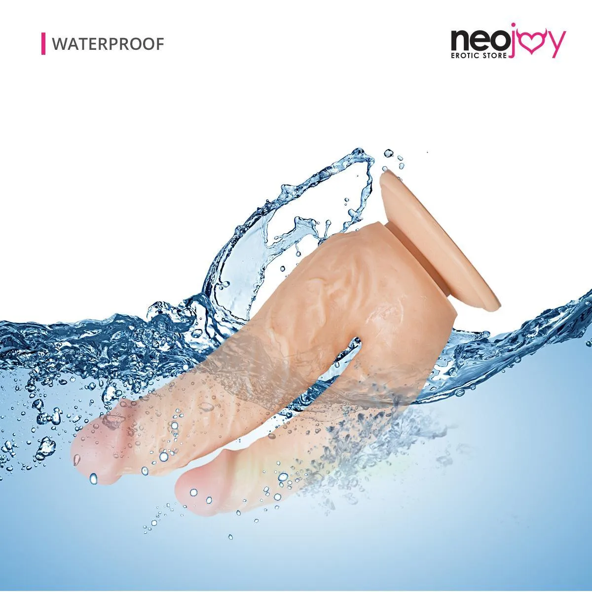 Neojoy - Double Dildo Large - Flesh - 22cm â€“ 8.66 inch â€“ Hybrid Lubido Lube Sachet