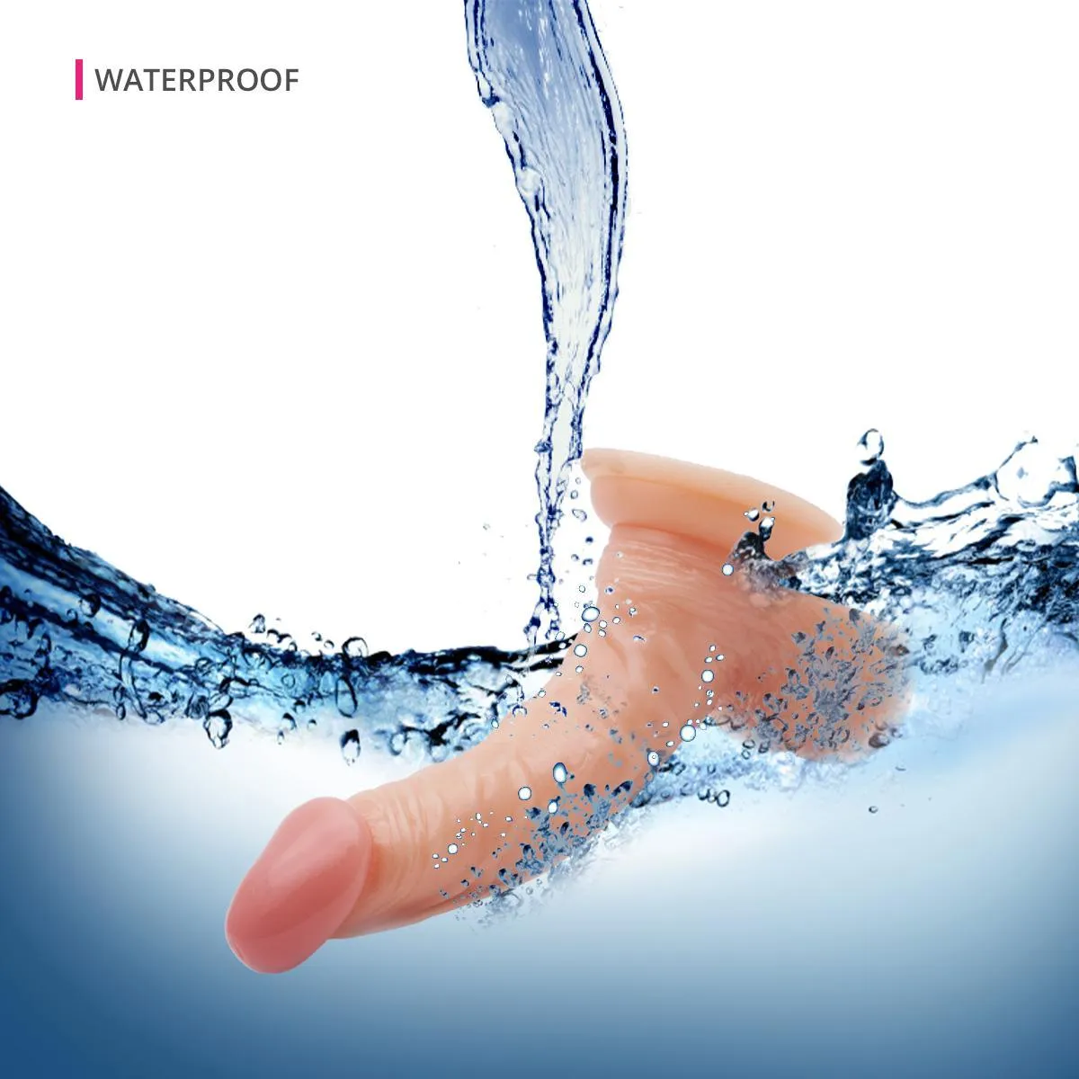 Neojoy - Life Like Super-Real TPE Dildo Curved - Flesh - 14.5cm - 5.7 inch - Hybrid Lubido Lube Sachet