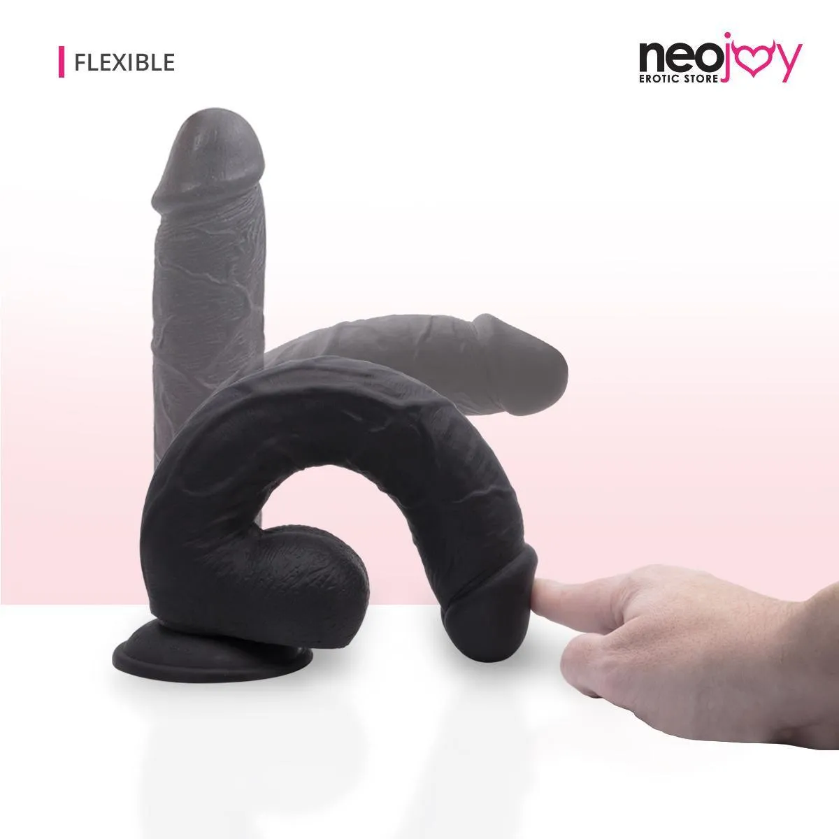 Neojoy - Real-Will Dildo - Black - 28cm - 11 inch   Hybrid Lubido Lube Sachet
