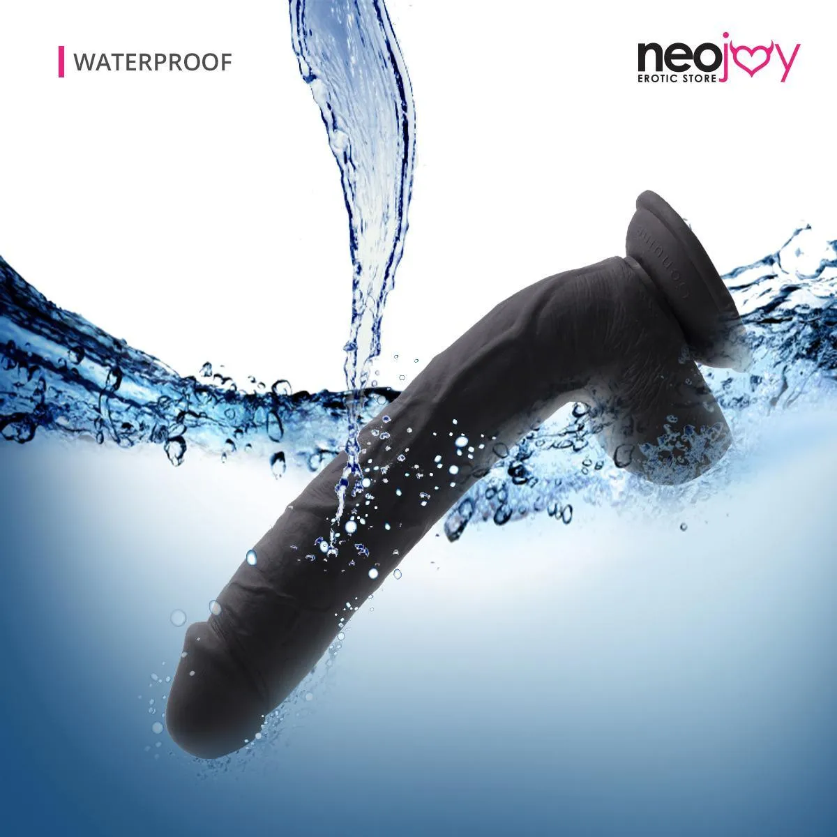 Neojoy - Real-Will Dildo - Black - 28cm - 11 inch   Hybrid Lubido Lube Sachet