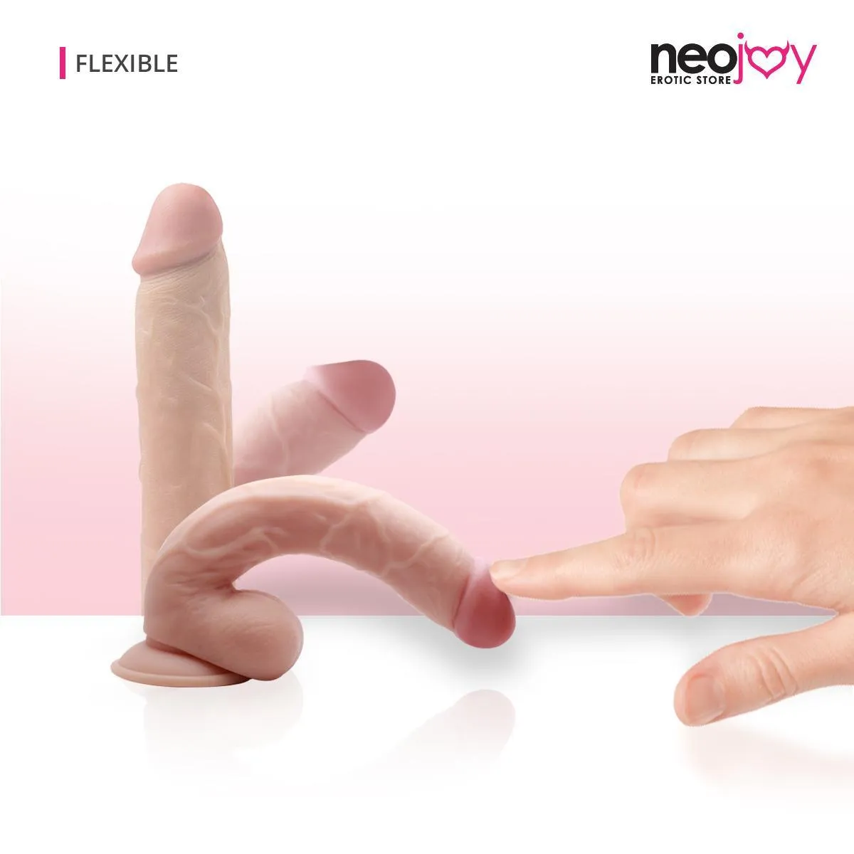 Neojoy - Real-Will Dildo - Pink - 28cm - 11 inch   Hybrid Lubido Lube Sachet