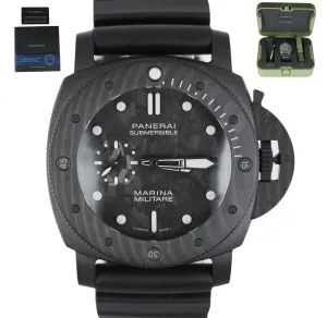 NEW 2020 Panerai Marina Militare Carbotech PAM00979 Black 47mm Mens Rubber Watch
