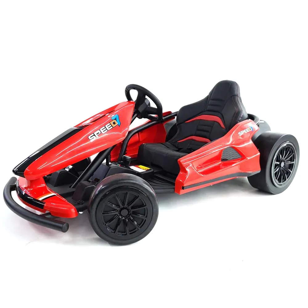 New 2025 | 24V Drifter GoKart Go Kart 1 Seater Ride on Car | LED Lights | Leather Seats | Upgraded Rubber Wheels | Up To 16KPH