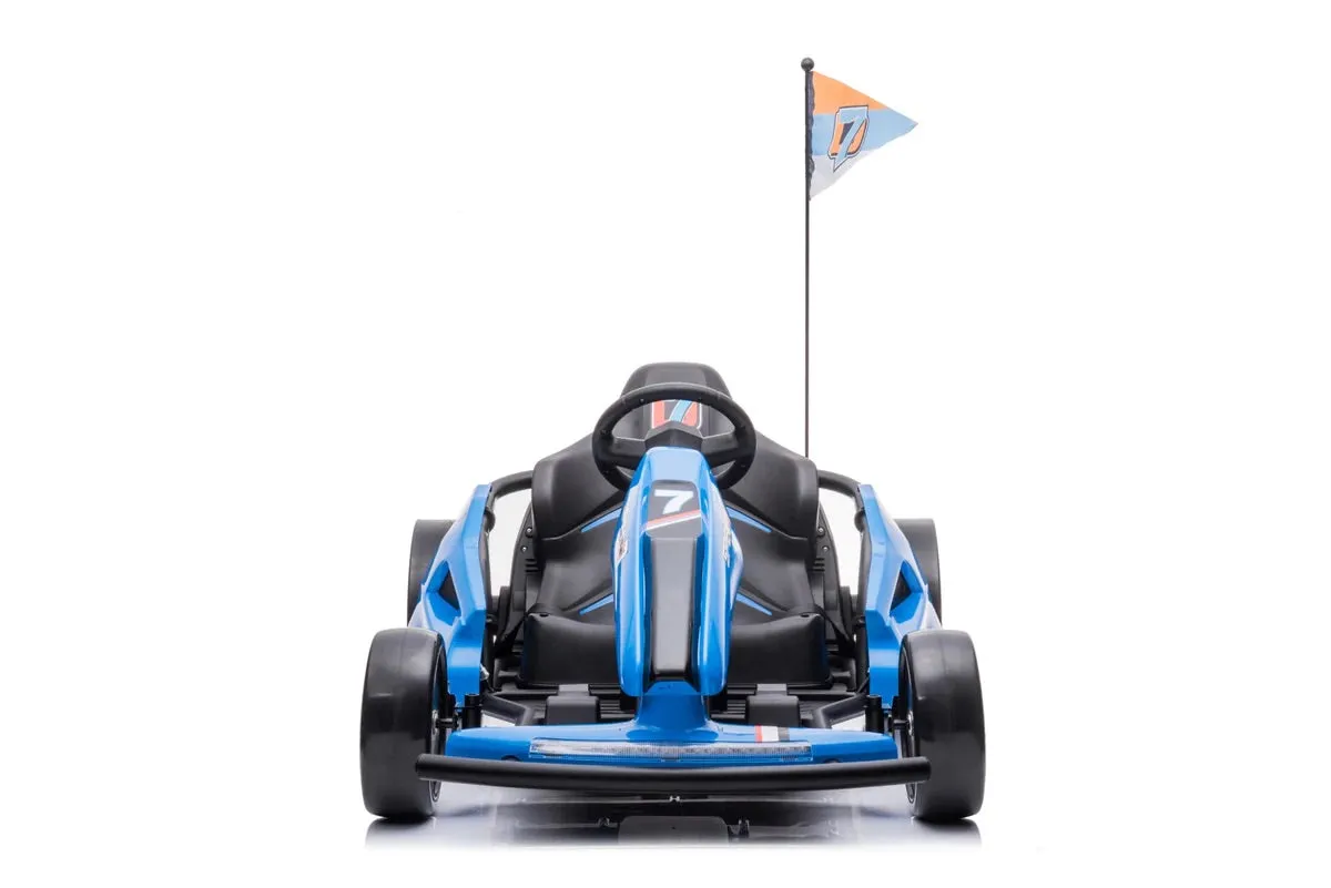 New 2025 | 24V Drifter GoKart Go Kart 1 Seater Ride on Car | LED Lights | Leather Seats | Upgraded Rubber Wheels | Up To 16KPH