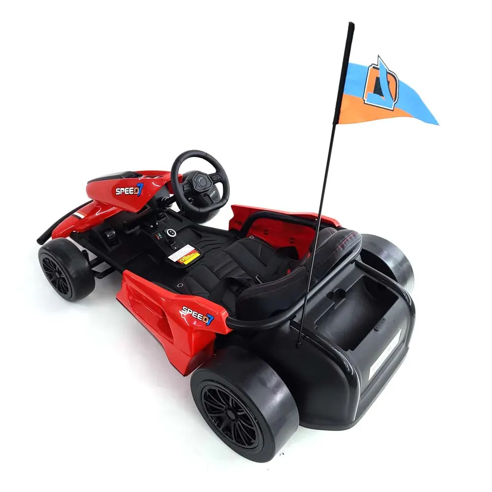 New 2025 | 24V Drifter GoKart Go Kart 1 Seater Ride on Car | LED Lights | Leather Seats | Upgraded Rubber Wheels | Up To 16KPH