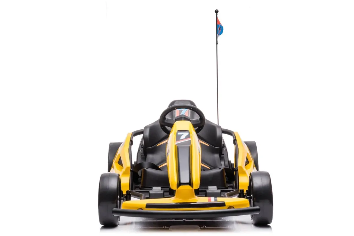 New 2025 | 24V Drifter GoKart Go Kart 1 Seater Ride on Car | LED Lights | Leather Seats | Upgraded Rubber Wheels | Up To 16KPH