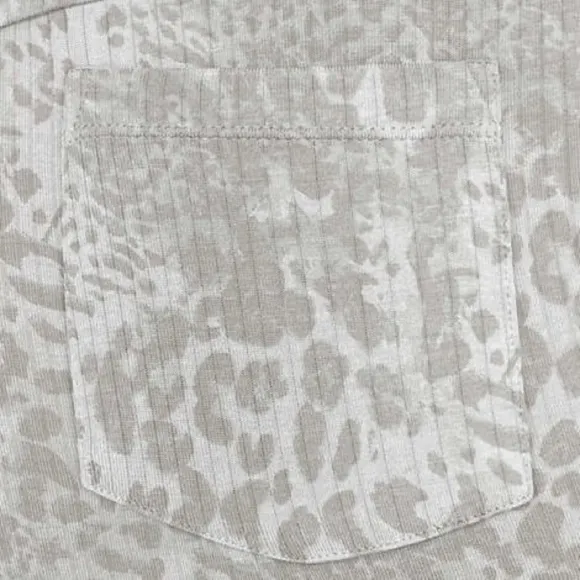 New-3pc Honeydew Super Soft Stretchy Gray Animal Print Pajama Lounge Set SZ MD
