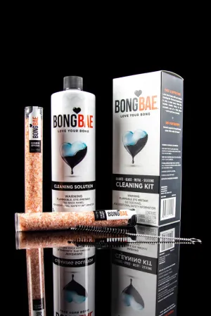 NEW BONG BAE Bong Cleaner Kit - Soft Flexible Brush, Cleaning Solution & 2 Himalayan Salt Cleaners - Works on Glass Bongs, Water Pipes, Hookahs, Pyrex Bowls, Quartz & Silicone