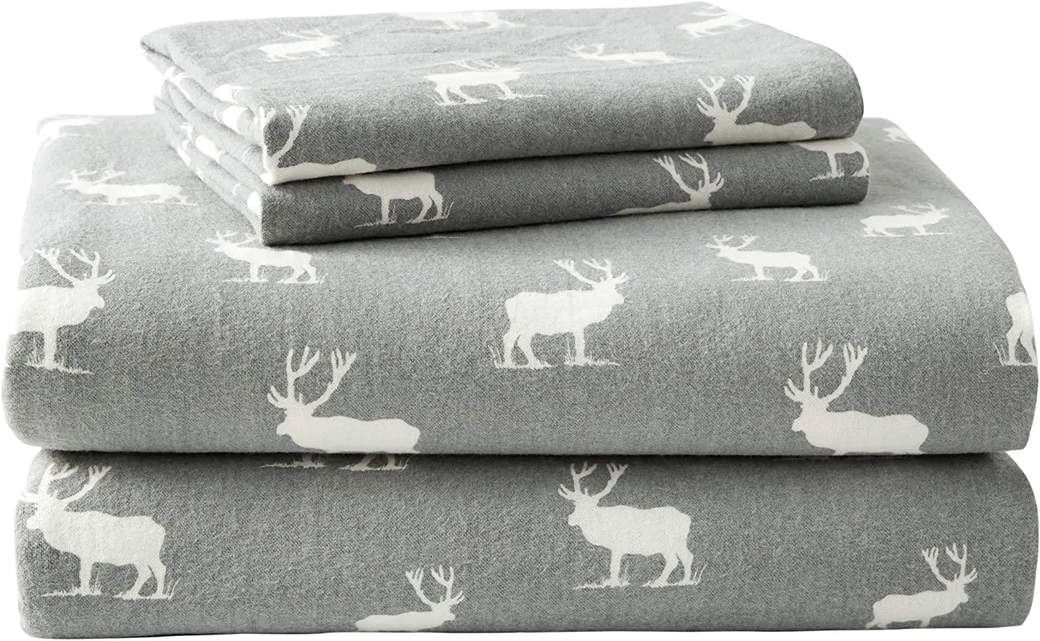New Eddie Bauer - Flannel Collection Cotton Bedding Sheet Set, Pre-Shrunk & Brushed for Extra Softness, Comfort, and Cozy Feel, Queen, Elk Grove, Retails $95 