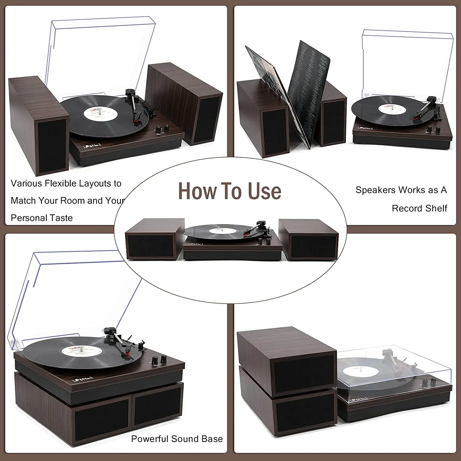 New in box! LP&No.1 Bluetooth Vinyl Record Player with External Speakers, 3-Speed Belt-Drive Turntable for Vinyl Albums with Auto Off and Bluetooth Input! Retails $160 