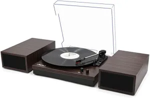 New in box! LP&No.1 Bluetooth Vinyl Record Player with External Speakers, 3-Speed Belt-Drive Turntable for Vinyl Albums with Auto Off and Bluetooth Input! Retails $160 