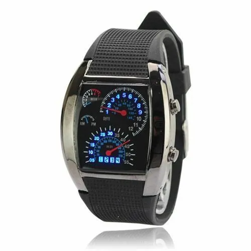 New in Case! Men's Gadgets & Gear MAX SPEED SPEEDOMETER LED WATCH! Designed to encompass all the usual dials found on your instrument panel.