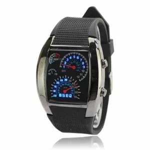 New in Case! Men's Gadgets & Gear MAX SPEED SPEEDOMETER LED WATCH! Designed to encompass all the usual dials found on your instrument panel.