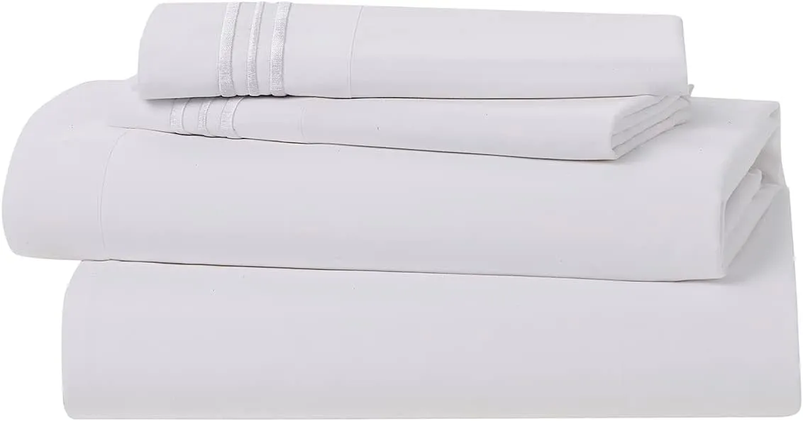 New in package! Clara Clark Premium 1800 Series Ultra-soft Deep Pocket Bed Sheet Set - Full/Double - White Retails $62 