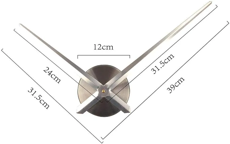 NEW Large DIY Wall Clock, Modern 3D Frameless Wall Clock with Mirror Numbers Stickers for Home Office Living Room Bedroom Wall Decoration, Silver