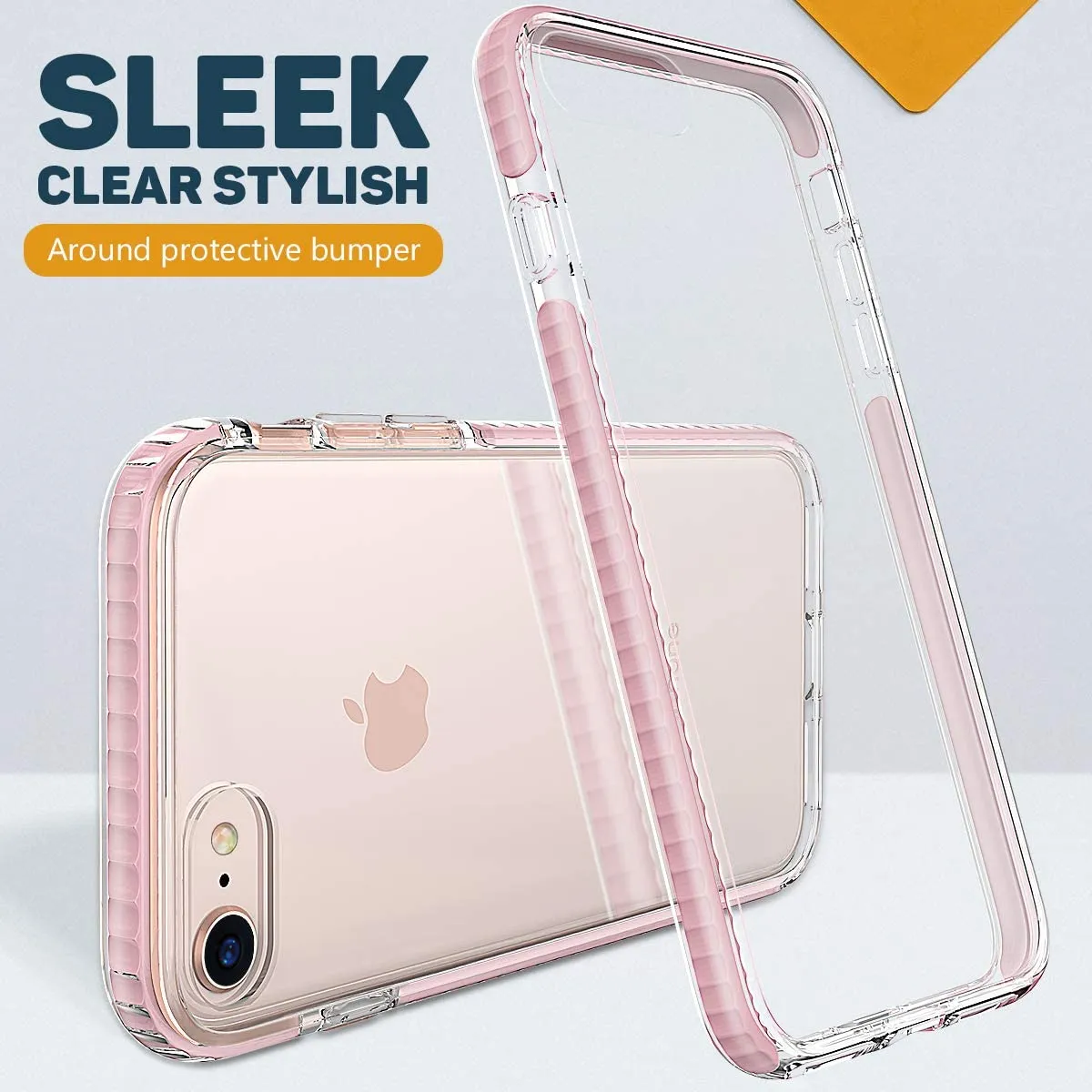 New MATEPROX iPhone 7/8 Case Clear Shield Heavy Duty Anti-Yellow Anti-Scratch Shockproof, Pink