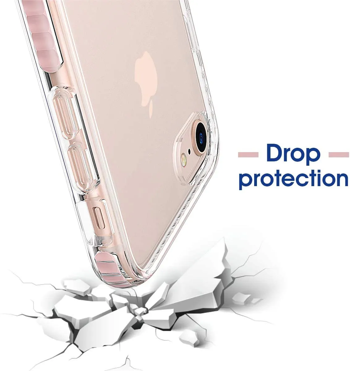 New MATEPROX iPhone 7/8 Case Clear Shield Heavy Duty Anti-Yellow Anti-Scratch Shockproof, Pink