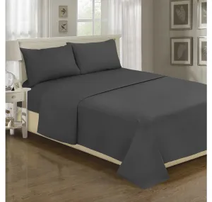 New Millano Collection 1200 Thread Count Deep Pocket Spa Sheet Set in Dark Grey, King!