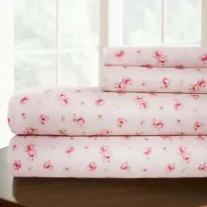 New Modern Threads 3 Piece Soft Luxurious Microfiber Printed Sheets –Blush – Includes Flat Sheet, Fitted Sheet with Deep Pockets, & Pillowcase, TWIN!