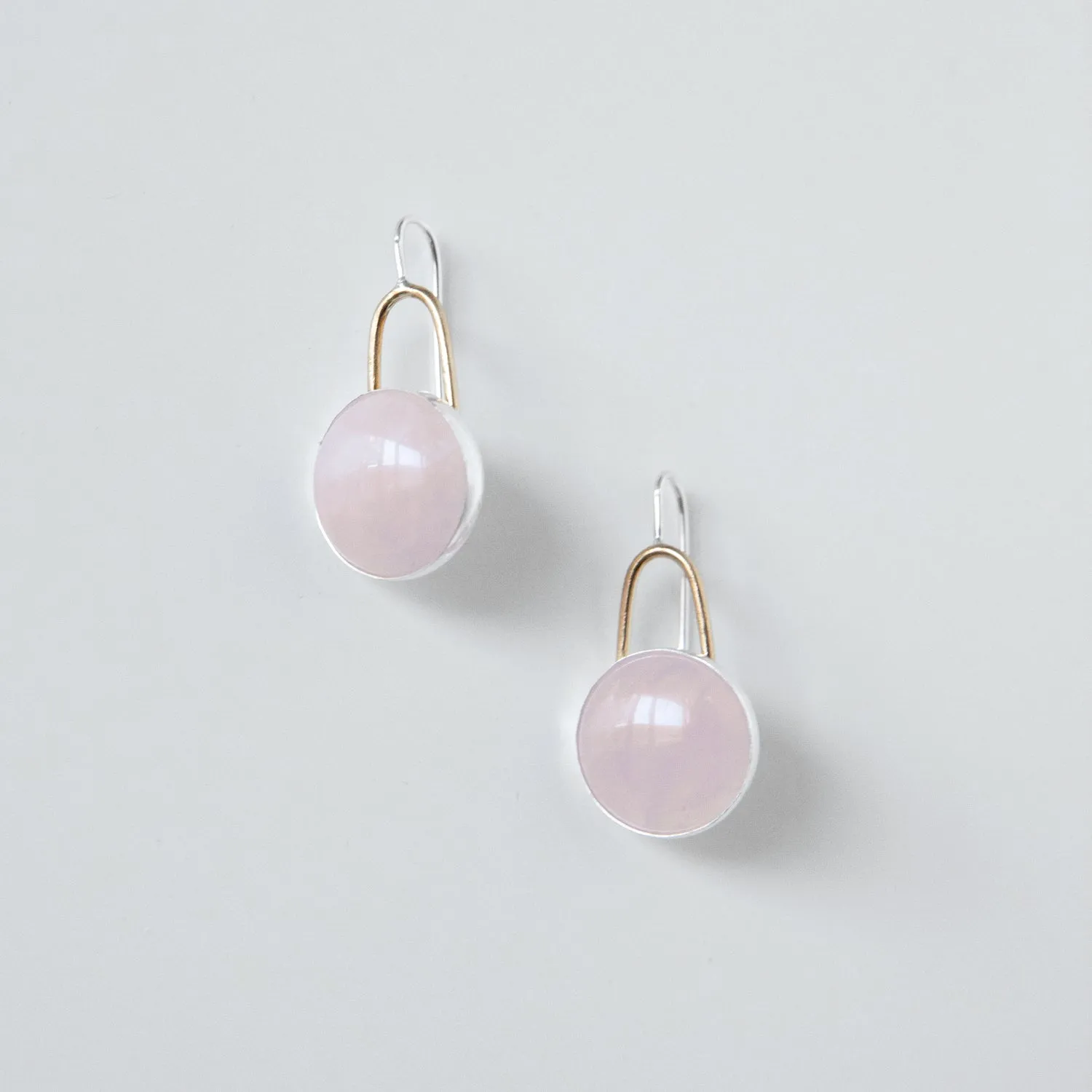 New Moon Earrings - Rose Quartz