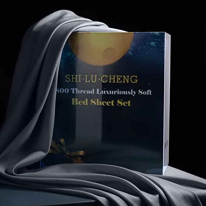 New Shilucheng Queen Size 6-Piece Bed Sheets Set Microfiber 1800 Thread Count Percale | 18 Inch Deep Pockets | Super Soft and Comfortable | Wrinkle Fade and Hypoallergenic(Queen, Dark Grey)