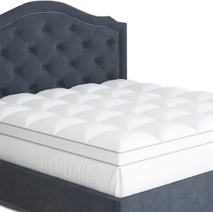 New Sleep Mantra Cooling Mattress Topper Queen Pillow Top, Optimum Thick & Plush Quilted with Soft Cotton Fabric & Down-Like Fill for Back Pain, Snug Fits 8 - 20 inch Mattresses, Retails $257 