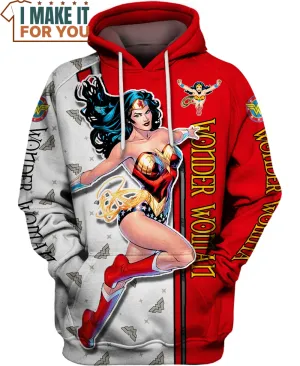 New Unisex 3D Wonder Woman Zip Up Hoodie, Sz XL! Retails $47 
