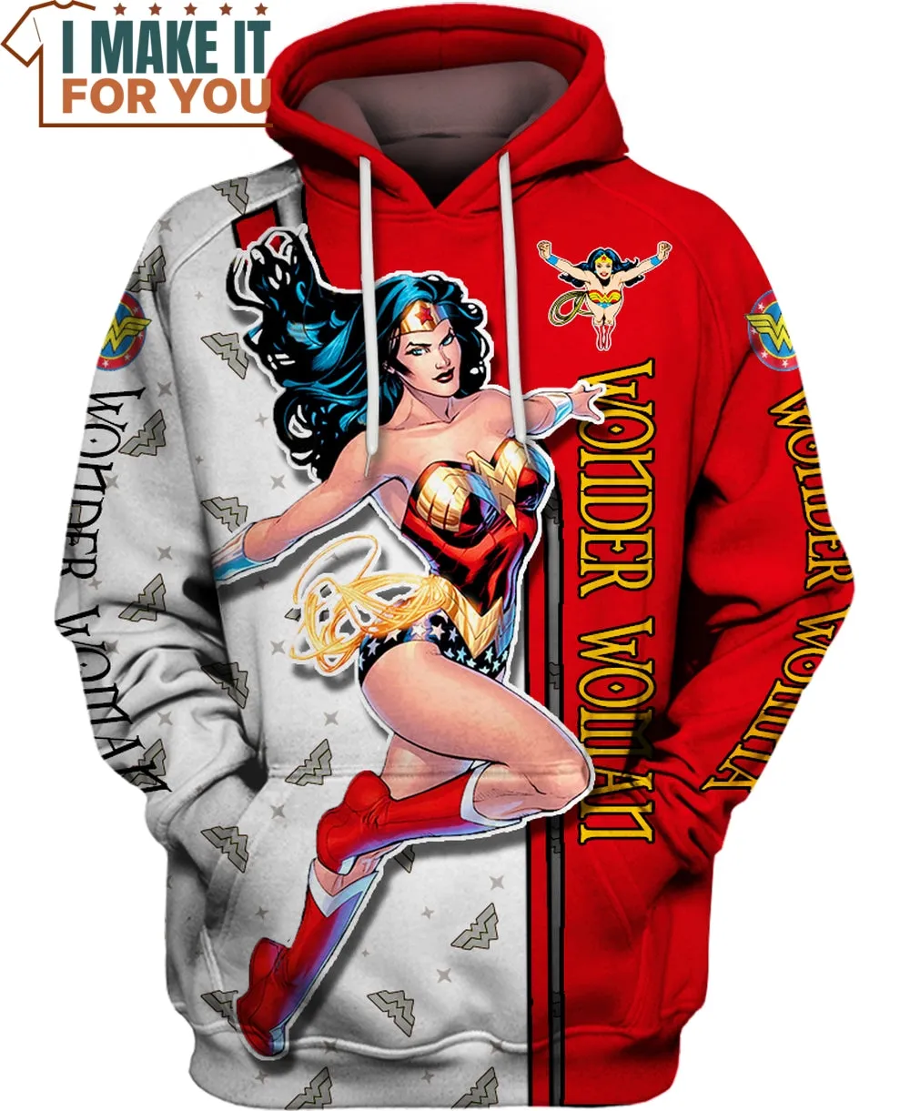 New Unisex 3D Wonder Woman Zip Up Hoodie, Sz XL! Retails $47 