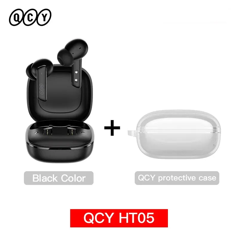 NEW Wireless QCY TWS Bluetooth 5.2 Earphones Ear Buds 40dB Active Noise Cancellation Headset 6 Mic ENC HD Call Earbuds Great Base iPhone IOS & Android