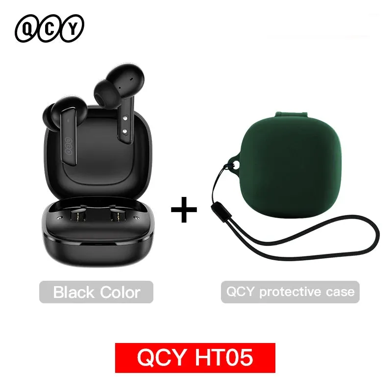 NEW Wireless QCY TWS Bluetooth 5.2 Earphones Ear Buds 40dB Active Noise Cancellation Headset 6 Mic ENC HD Call Earbuds Great Base iPhone IOS & Android