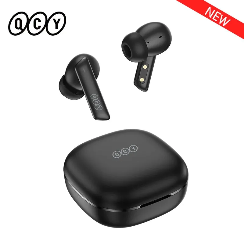 NEW Wireless QCY TWS Bluetooth 5.2 Earphones Ear Buds 40dB Active Noise Cancellation Headset 6 Mic ENC HD Call Earbuds Great Base iPhone IOS & Android