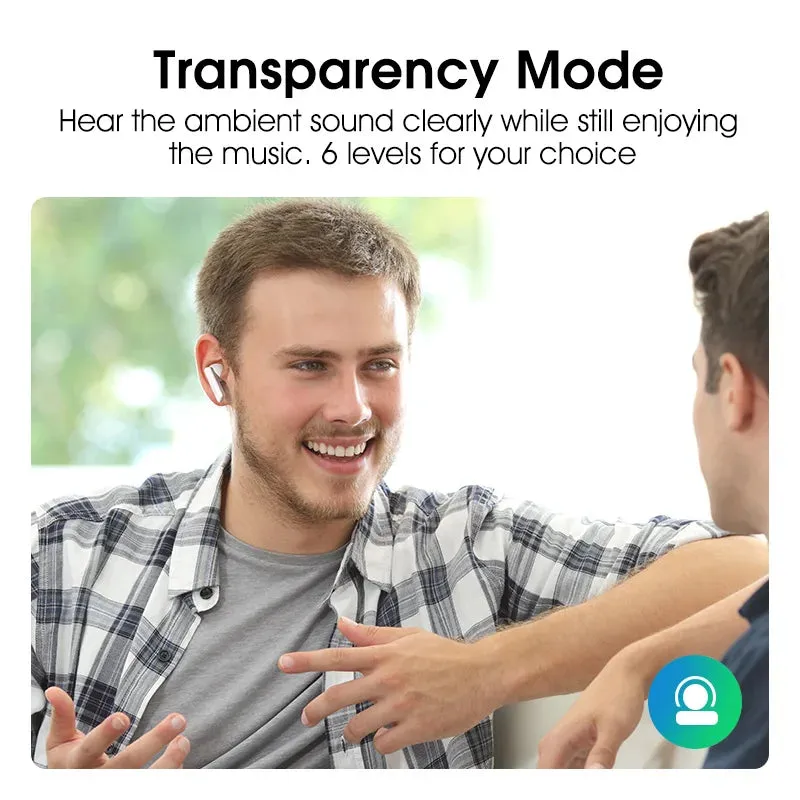 NEW Wireless QCY TWS Bluetooth 5.2 Earphones Ear Buds 40dB Active Noise Cancellation Headset 6 Mic ENC HD Call Earbuds Great Base iPhone IOS & Android