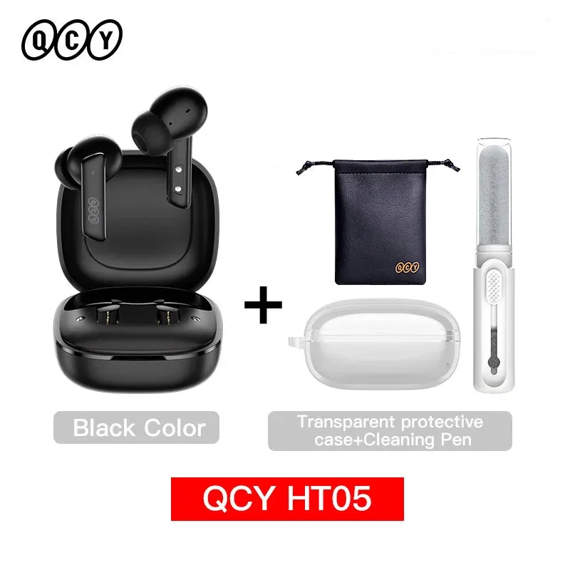 NEW Wireless QCY TWS Bluetooth 5.2 Earphones Ear Buds 40dB Active Noise Cancellation Headset 6 Mic ENC HD Call Earbuds Great Base iPhone IOS & Android