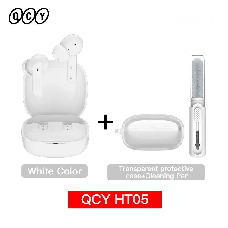 NEW Wireless QCY TWS Bluetooth 5.2 Earphones Ear Buds 40dB Active Noise Cancellation Headset 6 Mic ENC HD Call Earbuds Great Base iPhone IOS & Android