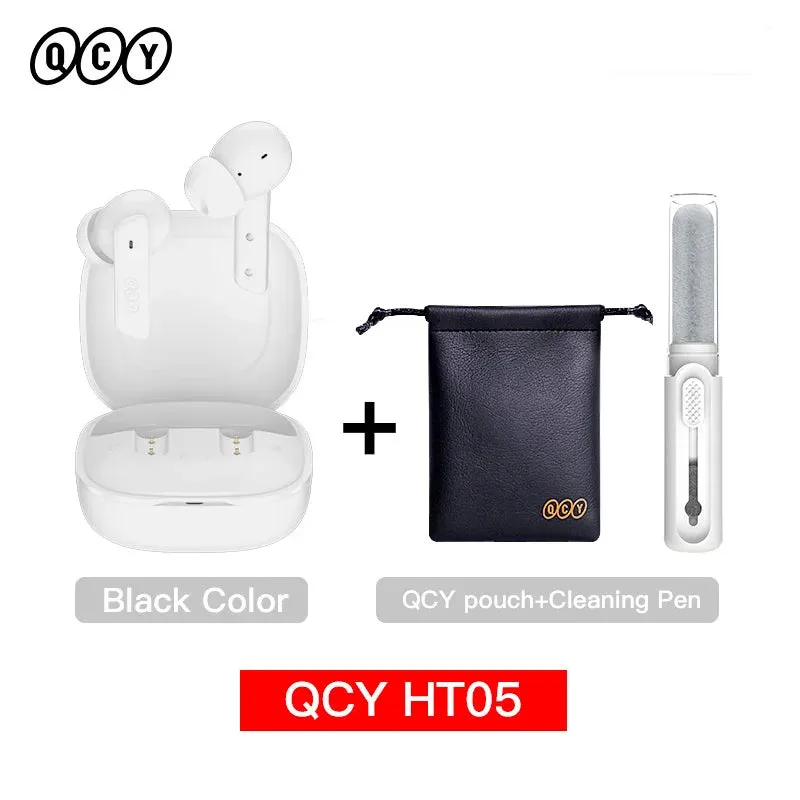NEW Wireless QCY TWS Bluetooth 5.2 Earphones Ear Buds 40dB Active Noise Cancellation Headset 6 Mic ENC HD Call Earbuds Great Base iPhone IOS & Android