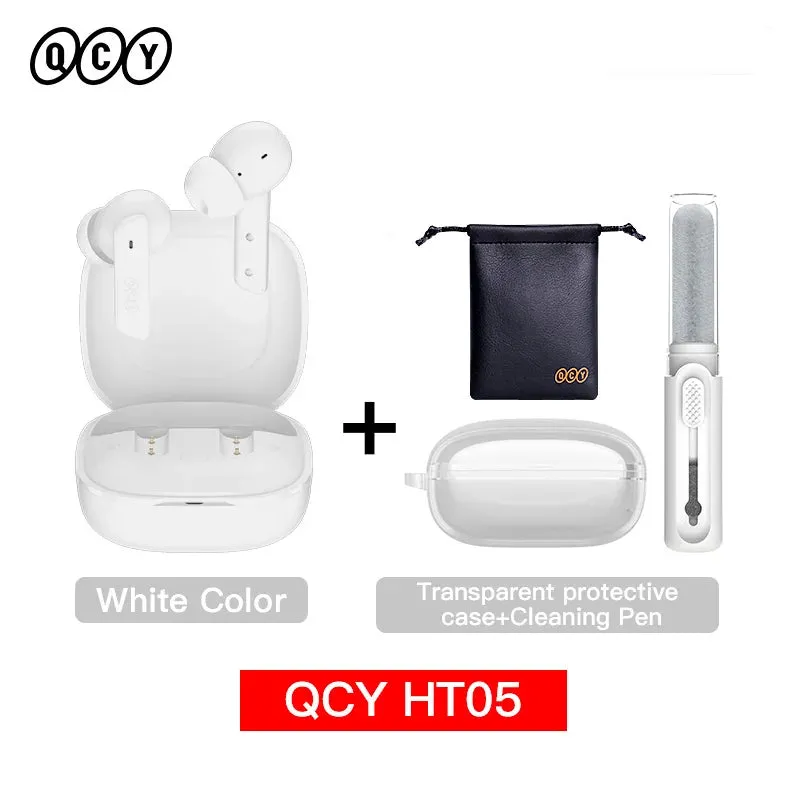 NEW Wireless QCY TWS Bluetooth 5.2 Earphones Ear Buds 40dB Active Noise Cancellation Headset 6 Mic ENC HD Call Earbuds Great Base iPhone IOS & Android